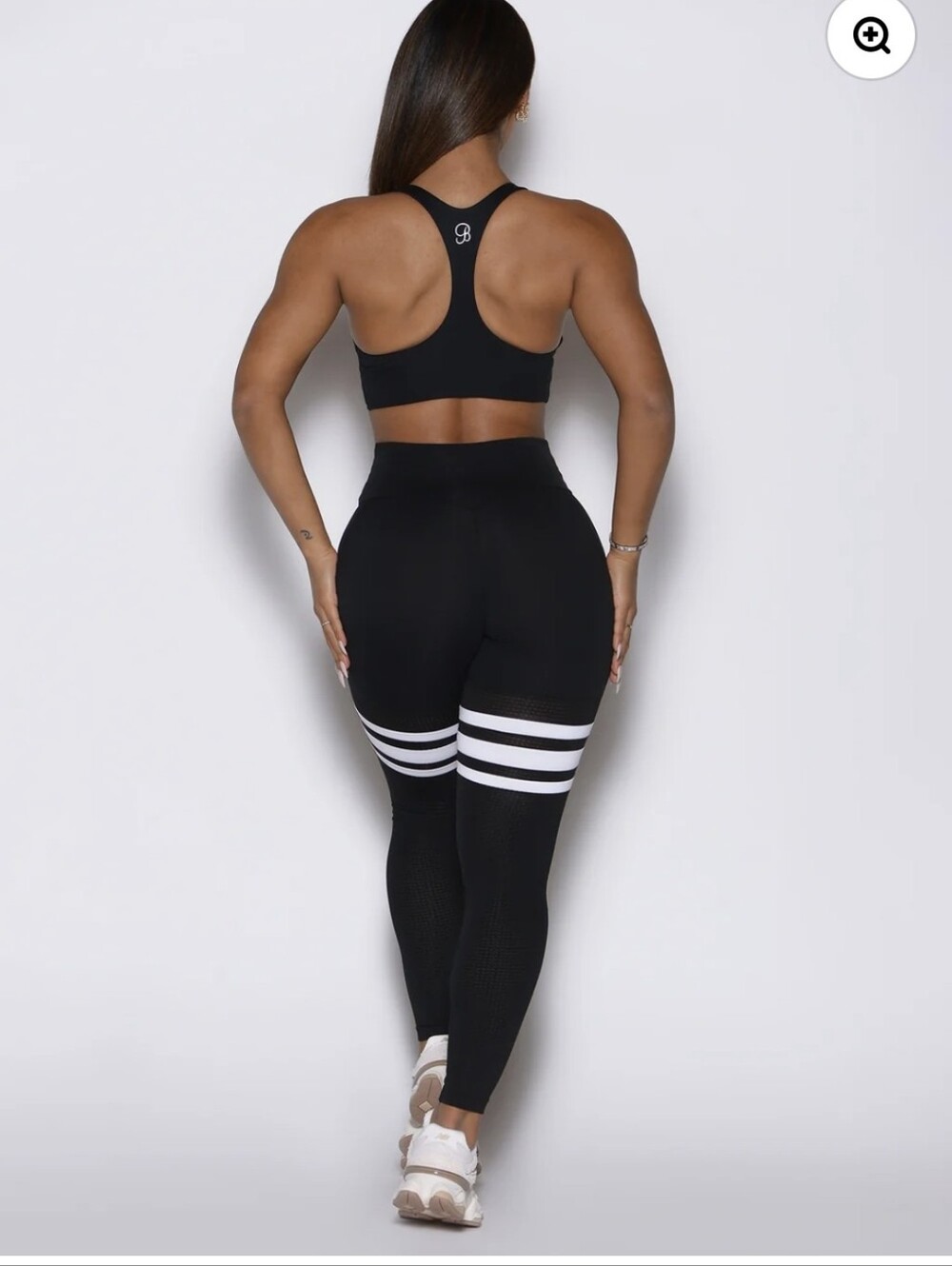 Bombshell Sportswear Perform Thigh High-Waist Leggings with White Stripes - Picture 2 of 6